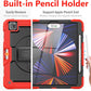 FANSONG Case for iPro 12.9 inch 2022 2021 2020 2018, Cover for iPad Pro 6th 5th 4th 3rd Gen Shockproof with Screen Protector Pencil Holder 360° Stand Handle Shoulder Strap Heavy for iPad Pro 12.9 inch