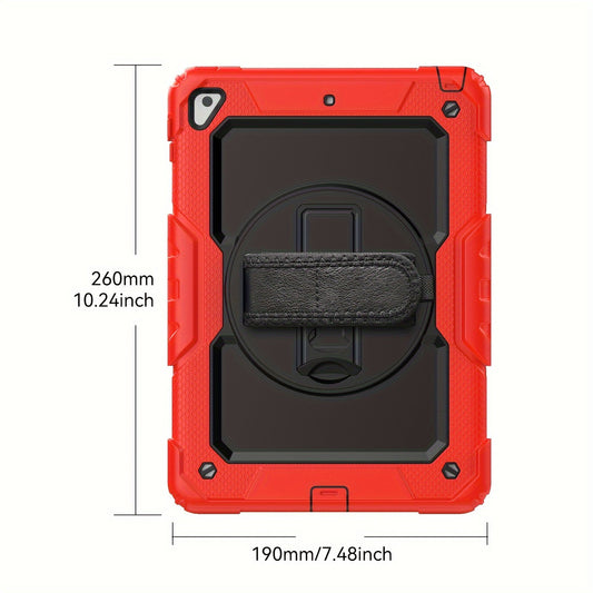 Heavy Duty Case For IPad 6th/5th Generation 9.7 With Pencil Holder [360 Rotating Hand Strap] & Stand, Drop-Proof Case For IPad 6th/ 5th/ Air 2/ Pro 9.7