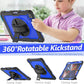 iPad Pro 12.9 inch Case 6th 2022 2021 5th Generation iPad Pro 12.9 Inch 2020 4th Gen with Screen Protector Pencil Holder Kids Shockproof Rugged Silicone Cover 360 Stand Hand Strap Black