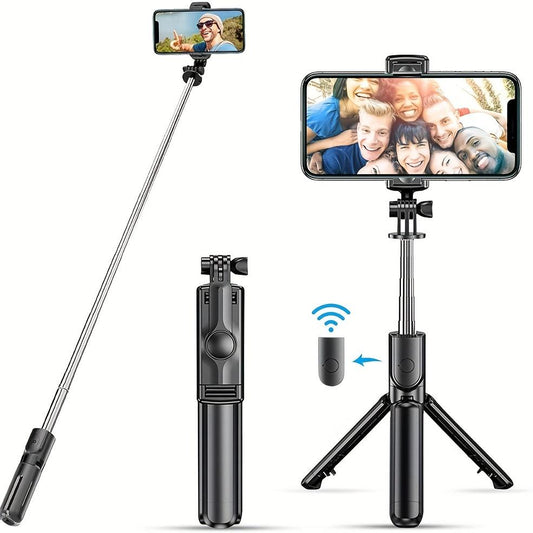 Wireless Selfie Stick Tripod for Group Selfies, Live Streaming, and Video Recording - Compatible with All Cellphones - Portable and Lightweight