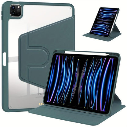 For New IPad Case 720° Rotation 2021 Apple 10.2-inch Tablet 2020ipad Case Pro11 With Pen Slot 2019 Transparent 12.9 Acrylic Air4/5 10 10th Generation Mini6 Computer 7/8/9 Generation Leather Case Mini45