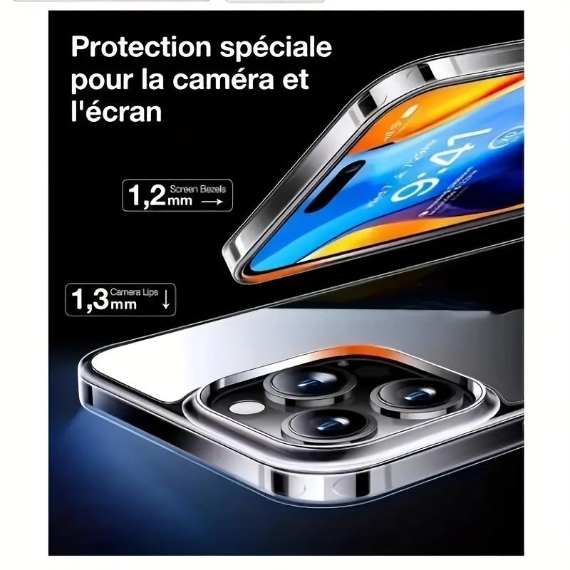 5 in 1 Clear Case for iPhone 11/11 Pro/11 Pro Max/12/12 Pro/12 Pro Max/13/13 Pro/13 Pro Max/14/14 Pro/14 Plus/14 Plus/14 Pro Max/15/15 Pro/15 Plus/15 Pro Max Case with 2X Tempered Glass Screen Protector + 2X Camera Lens Protector, Military Grade case
