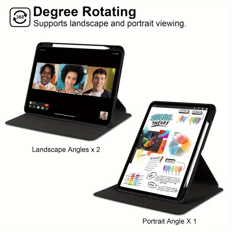 For New IPad Case 720° Rotation 2021 Apple 10.2-inch Tablet 2020ipad Case Pro11 With Pen Slot 2019 Transparent 12.9 Acrylic Air4/5 10 10th Generation Mini6 Computer 7/8/9 Generation Leather Case Mini45