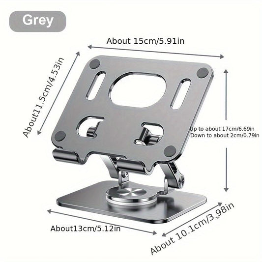 Aluminum Tablet Stand with 360-Degree Rotation and Adjustable Holder for Mobile Phones - Multifunctional Desktop Stand for Comfortable Viewing