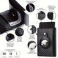 1pc Men's Carbon Fiber Magnetic Card Holder, With Airtag Holder, Leather RFID Three-fold Automatic Card Holder With Zipper Coin Purse