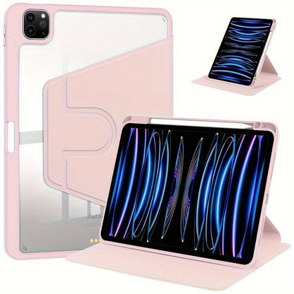 For New IPad Case 720° Rotation 2021 Apple 10.2-inch Tablet 2020ipad Case Pro11 With Pen Slot 2019 Transparent 12.9 Acrylic Air4/5 10 10th Generation Mini6 Computer 7/8/9 Generation Leather Case Mini45