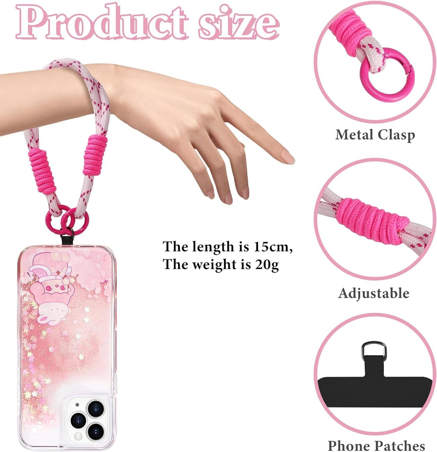 Diamond Wrist Strap Phone Lanyard Rhinestone Bling Glitter Lanyard With Phone Tether Tab Phone Wristlet Strap