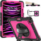 iPad Pro 12.9 inch Case 6th 2022 2021 5th Generation iPad Pro 12.9 Inch 2020 4th Gen with Screen Protector Pencil Holder Kids Shockproof Rugged Silicone Cover 360 Stand Hand Strap Black
