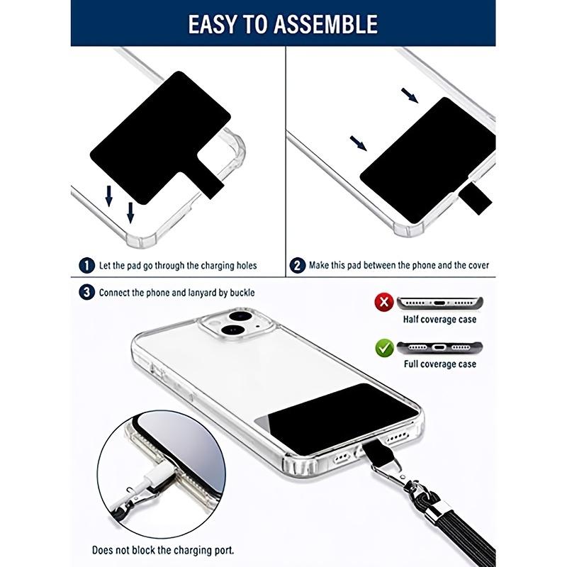 1pc Universal Phone Strap Phone Safe Lanyards Crossbody Patch Lanyard Nylon Soft Rope Cell Phone Hanging Cord Holder