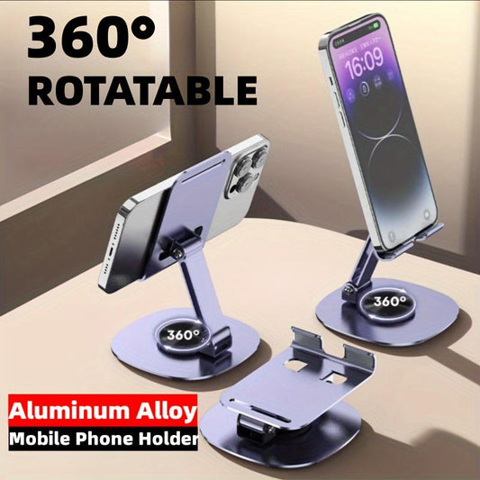 360° Rotatable All-aluminum Mobile Phone Holder, Adjustable Lift, Portable Tablet Holder Suitable For All Mobile Phones, Tablets, For IOS/Android - Ideal For Office Work, Watching Dramas, Online Classes, Watching TV, And Live Streaming