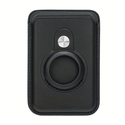 Magnetic Artificial Leather Card Holder Wallet Built In AirTag Pocket For IPhone 15 14 Plus 13 12 Pro Max Anti-Lost