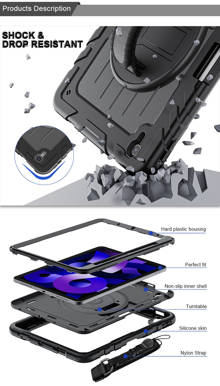 Heavy Duty Rugged Tablet Case For Ipad Pro 11 12.9 2021 2022 10.2 10.9 11 Inch Case 8th 9th 10th Generation Case Air Mini 4 5 6