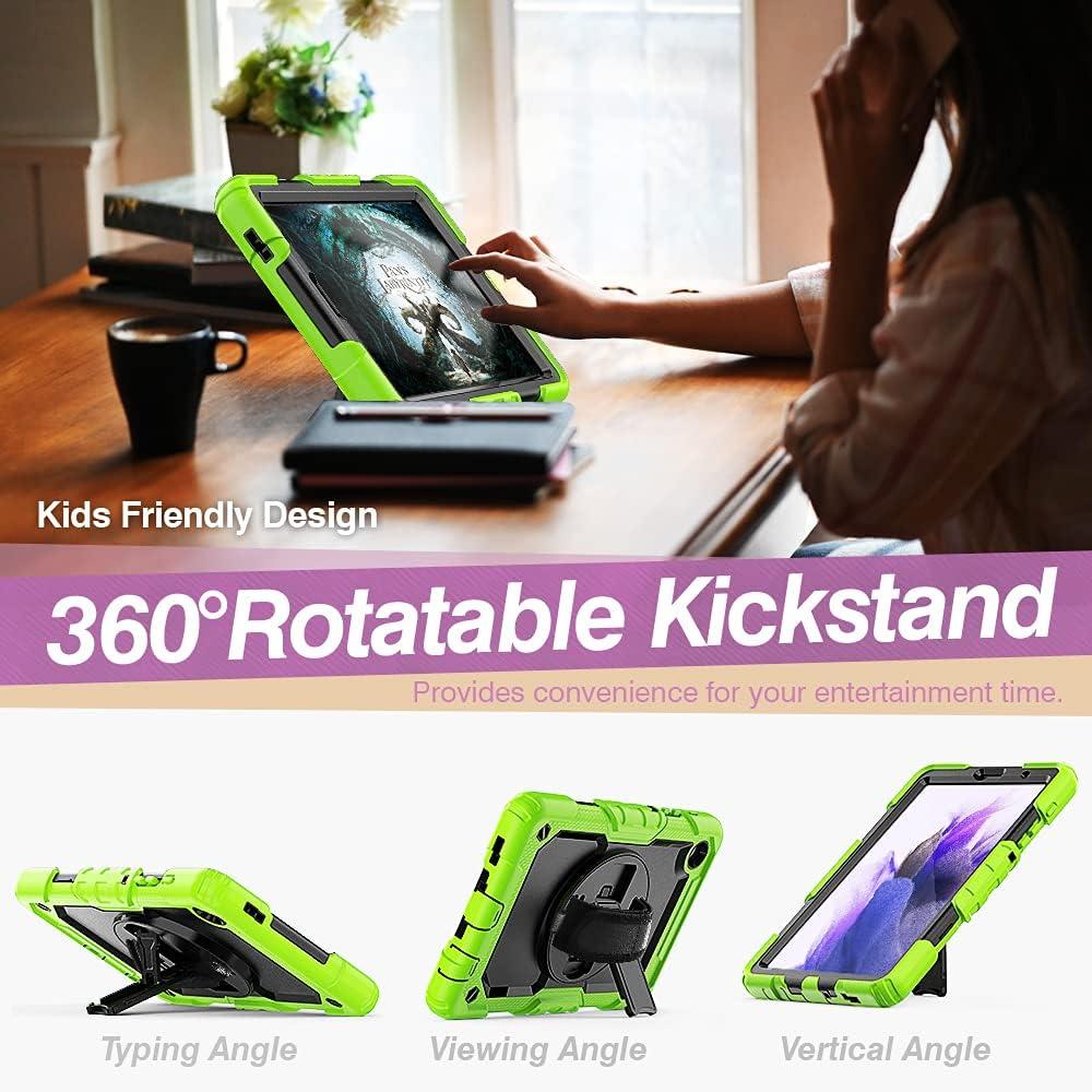 Samsung Galaxy Tab A7 Lite Case 8.7 inch 2021(SM-T220/T225/T227), with Screen Protector Pencil Holder Kids Shockproof Silicone Cover 360 Stand Hand Strap for Galaxy Tablet A7 lite,Purple