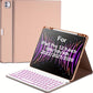 For IPad Pro 12.9 Inch Case With Keyboard Compatible For IPad 12.9-inch 2022/2021/2020 (6th/5th/4th Gen) With Pencil Holder, Smart Folio Tablet Cover With 7 Color Backlit Detachable Wireless Keyboard