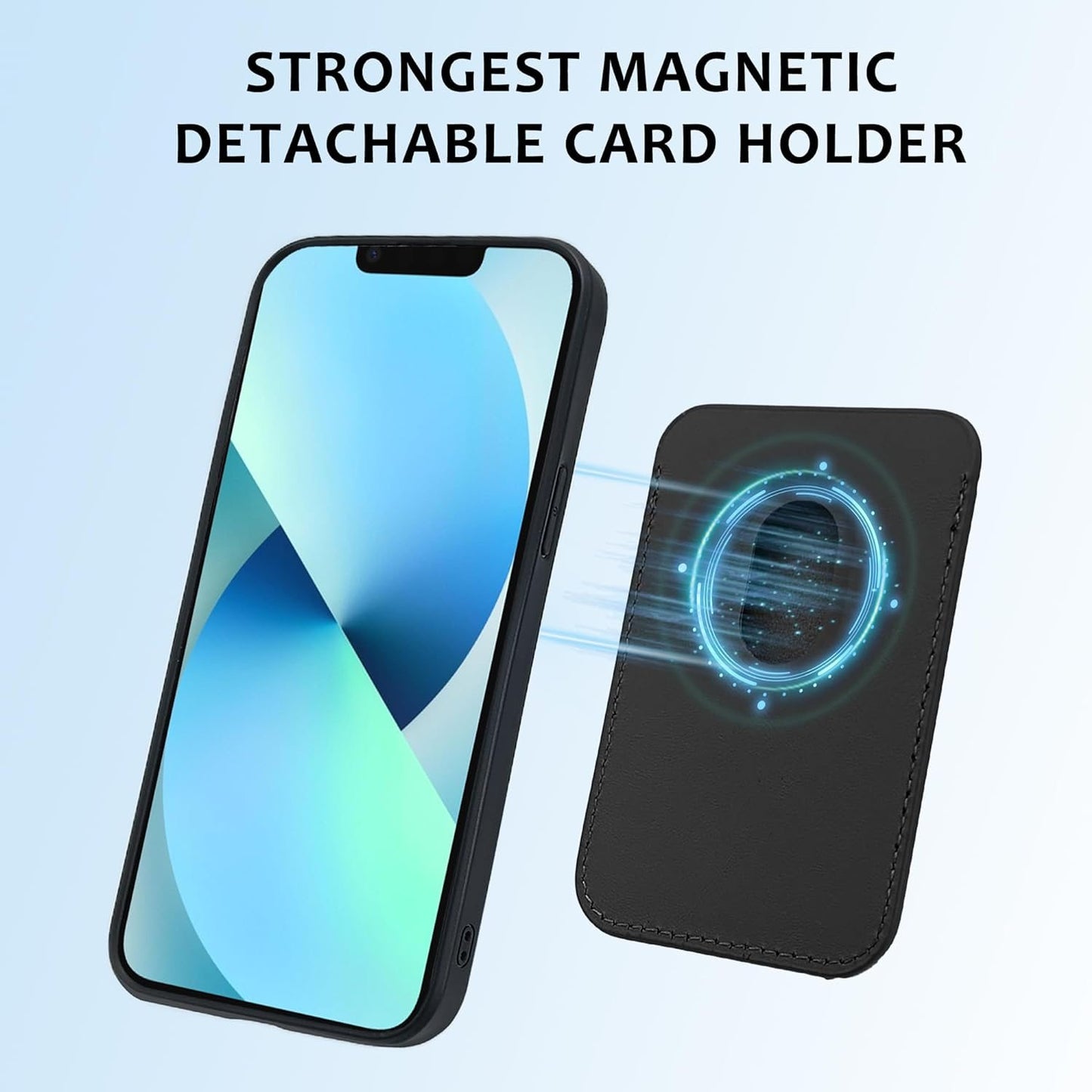 Magnetic Phone Case for iPhone 13 Pro Max 2021 Compatible with Mag-Safe,PU Leather iPhone 13 Pro Max 6.7 inch Case with Detachable Phone Card Holder,Card Slot Wallet Phone Case Blue