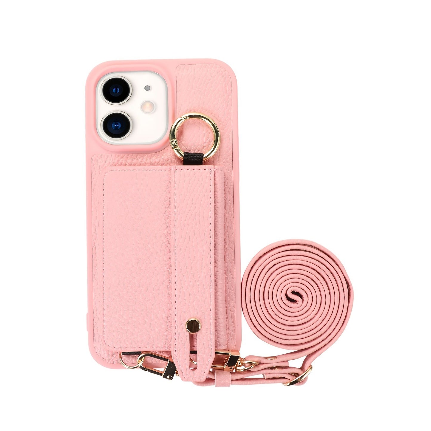 Luxusy Leather Phone Case For iPhone 15 Plus 14 13 12 11 Pro Max With Wrist Ring Long Lanyard Crossbody Bag Shockproof Cover