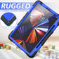 iPad Pro 12.9 inch Case 6th 2022 2021 5th Generation iPad Pro 12.9 Inch 2020 4th Gen with Screen Protector Pencil Holder Kids Shockproof Rugged Silicone Cover 360 Stand Hand Strap Black