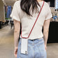 Crossbody Necklace Cord Lanyard Transparent Hard Case For iPhone 14 13 12  11 Pro Max Plus Clear Soft transparent Back Cover