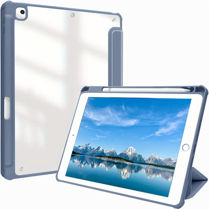 Premium Case For IPad Air 1/Air 2/Air 3/Air 4/Air 5, For IPad 5th/6th/7th/8th/9th/10th Generation, For IPad Pro 12.9 Inch 2020/2021/2022, For IPad Pro 11 Inch 2018/2020/2021/2022 With Pen Holder,  Shockproof Cover W/Clear Transparen