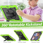 iPad Pro 12.9 inch Case 6th 2022 2021 5th Generation iPad Pro 12.9 Inch 2020 4th Gen with Screen Protector Pencil Holder Kids Shockproof Rugged Silicone Cover 360 Stand Hand Strap Black