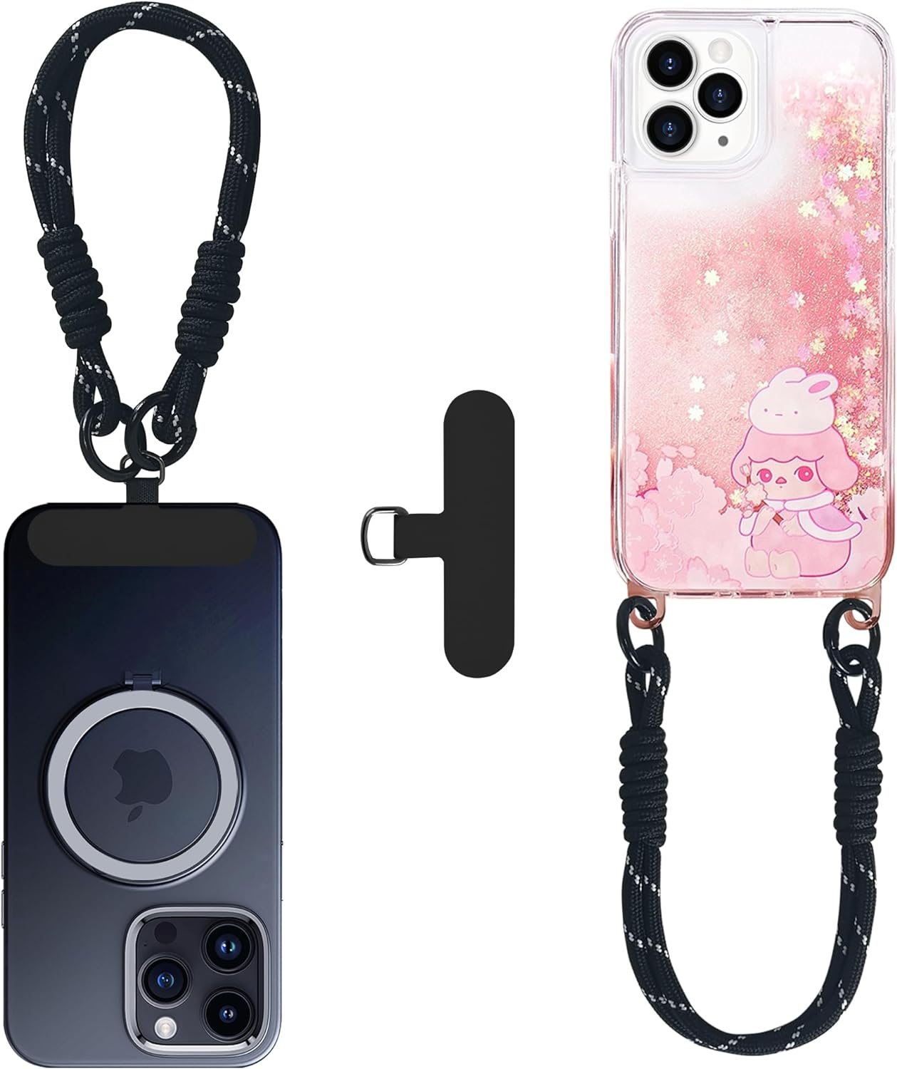 Diamond Wrist Strap Phone Lanyard Rhinestone Bling Glitter Lanyard With Phone Tether Tab Phone Wristlet Strap
