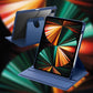 Rotating Case For iPad Pro 12.9-Inch (2022/2021/2020/2018) With Pencil Holder, 360 Degree Rotation Protective Stand Cover Clear Back, Auto Wake/Sleep