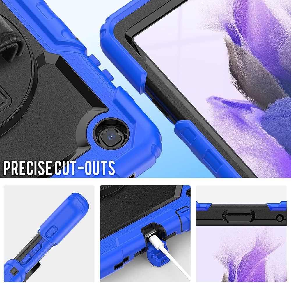 Samsung Galaxy Tab A7 Lite Case 8.7 inch 2021(SM-T220/T225/T227), with Screen Protector Pencil Holder Kids Shockproof Silicone Cover 360 Stand Hand Strap for Galaxy Tablet A7 lite,Purple