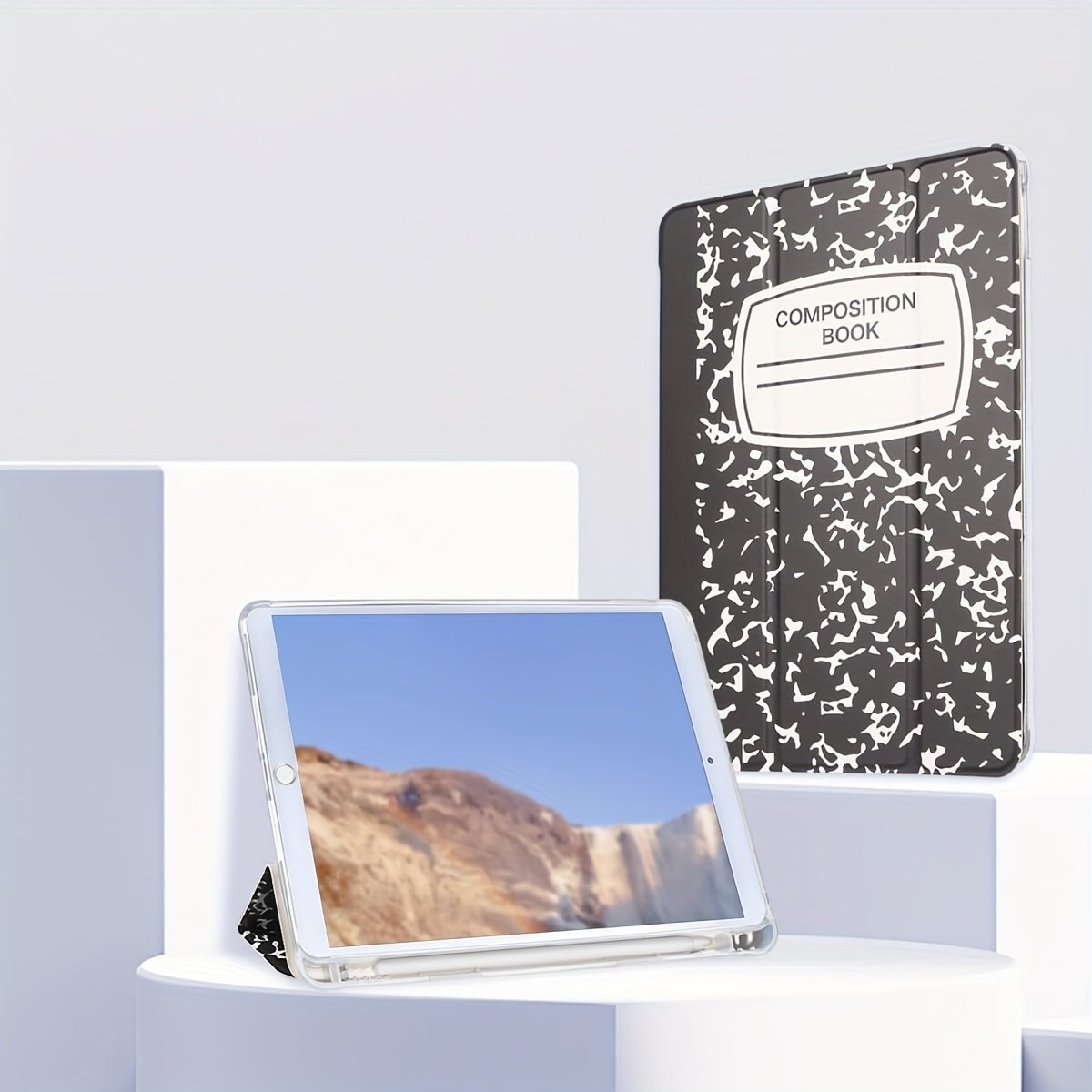 Notebook Pattern Case For Tablet, Wear-resistant Magnetic Suction Automatic Sleeping Wake Three-fold Two Stand Modes, New Literary Style Protective Cover, Suitable For Ipad Mini4/5/mini6/9.7/10.2/10.5/10.9/11/10 Generation Models. Pen Not Included