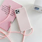 Crossbody Necklace Strap Lanyard Cord Silicone Phone Case For IPhone 14, 13, 12 Pro Max, 11 Pro Max, Plus Cover