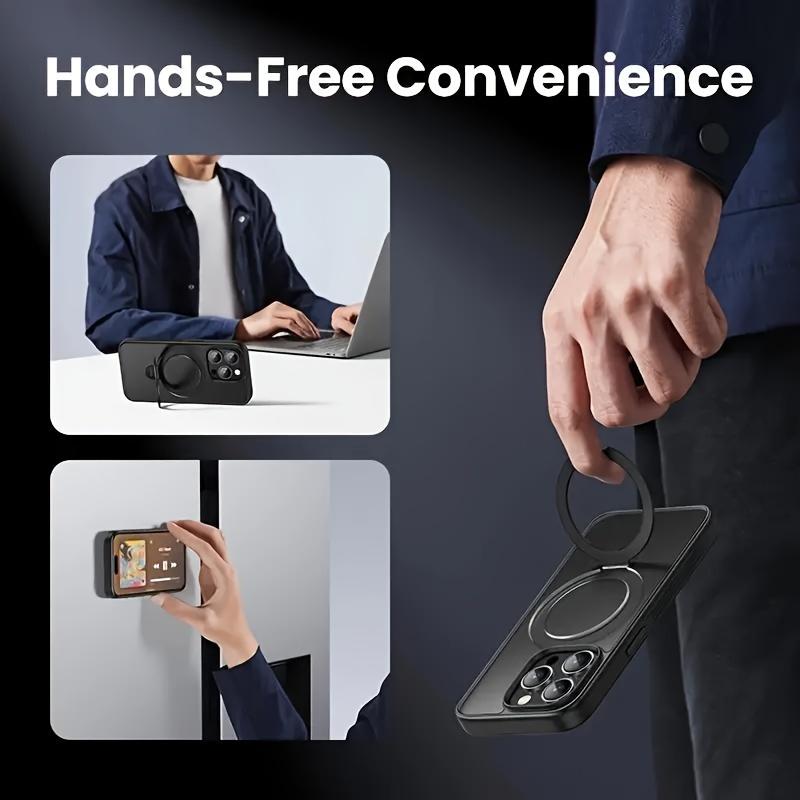 Shockproof Metal Bracket Cover For IPhone Series Wireless Charging Box Magnetic Ring Bracket 15 14 12 11 13 15 Pro Max 14 15 Plus