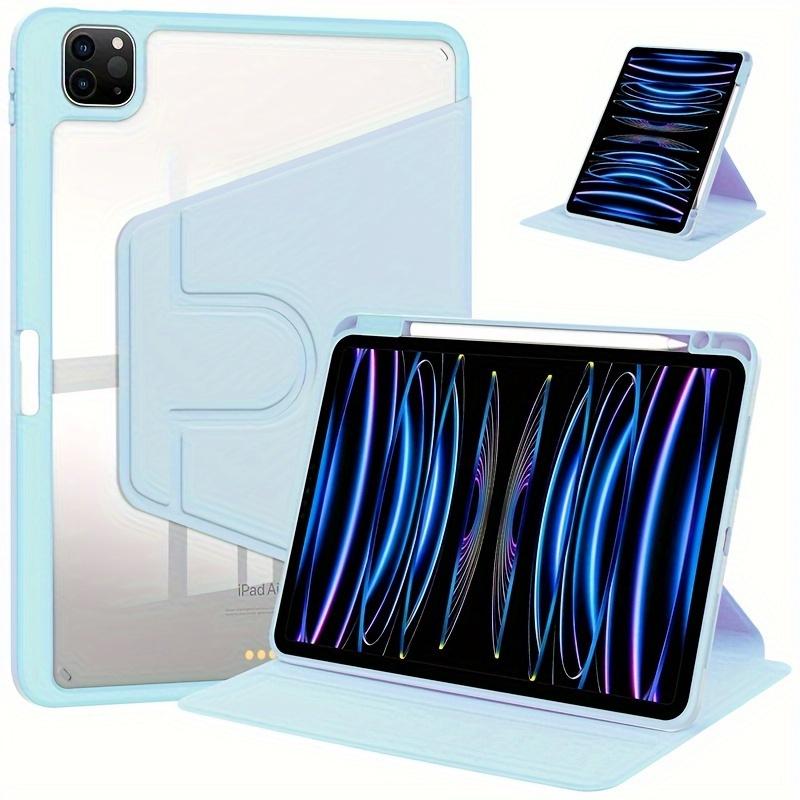For New IPad Case 720° Rotation 2021 Apple 10.2-inch Tablet 2020ipad Case Pro11 With Pen Slot 2019 Transparent 12.9 Acrylic Air4/5 10 10th Generation Mini6 Computer 7/8/9 Generation Leather Case Mini45
