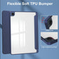 Acrylic Triple Fold Transparent Protective Cover with Pen Slot for Samsung A9 Plus