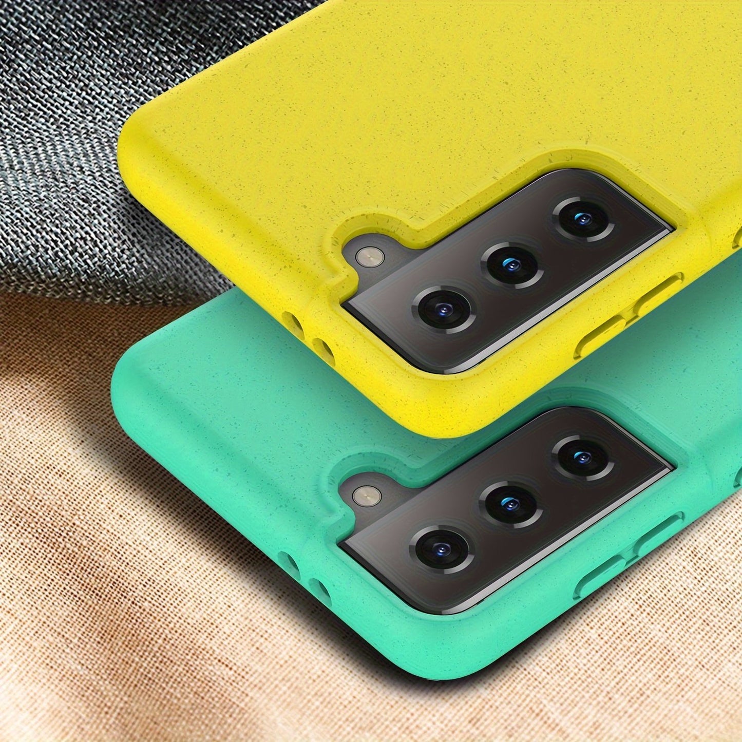 2 Pcs Eco Mobile Phone Case For Samsung For Galaxy A14 5G A23 4G 5G A54 5G S21 S22 S23 Plus Ultra Green Organic Vegan