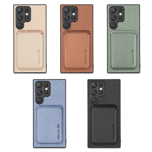 2-in-1 Card Holder With Card Leather Pattern Phone Case For Samsung S22 S23 S24 S24Plus S24Ultra