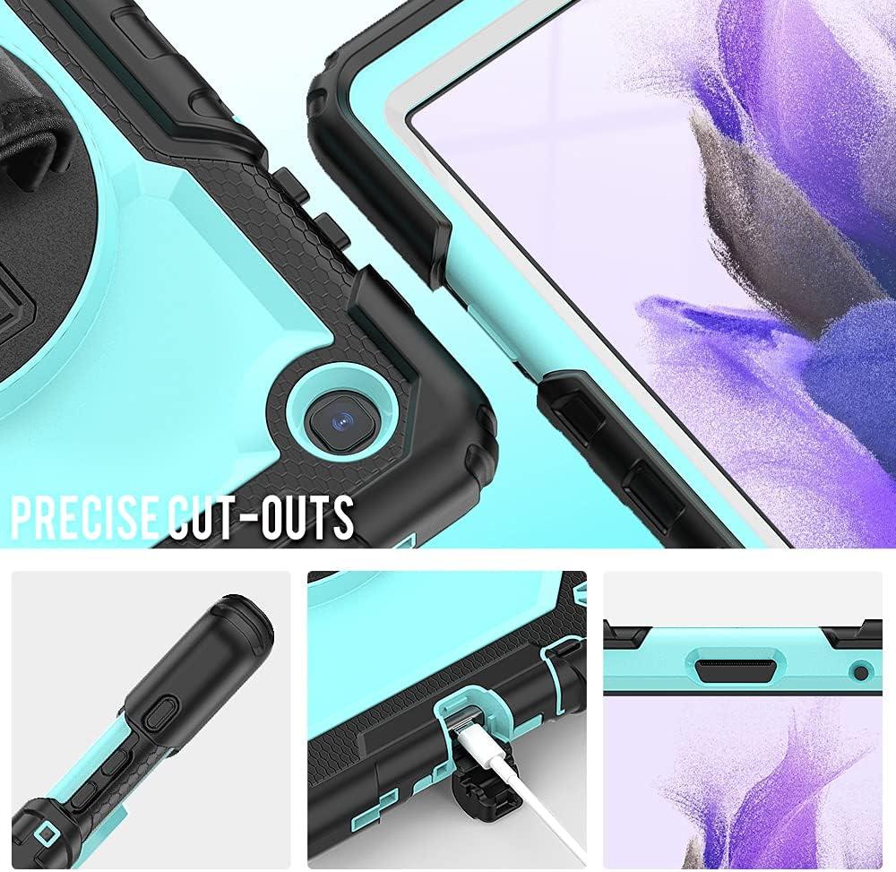 Samsung Galaxy Tab A7 Lite Case 8.7 inch 2021(SM-T220/T225/T227), with Screen Protector Pencil Holder Kids Shockproof Silicone Cover 360 Stand Hand Strap for Galaxy Tablet A7 lite,Purple