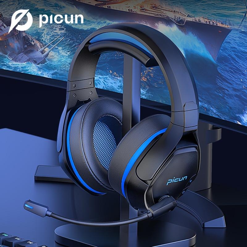 Picun PG-01 Wireless Gaming Headset for PC, PS5, PS4, MacBook, 2.4Ghz Wireless Gaming Headphones with Microphone for Laptop, Computer, 3D Surround Sound - Dynamic EQ Driver - Soft Memory Earmuffs