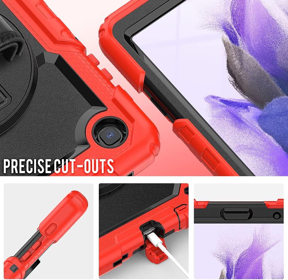 Samsung Galaxy Tab A7 Lite Case 8.7 inch 2021(SM-T220/T225/T227), with Screen Protector Pencil Holder Kids Shockproof Silicone Cover 360 Stand Hand Strap for Galaxy Tablet A7 lite,Purple