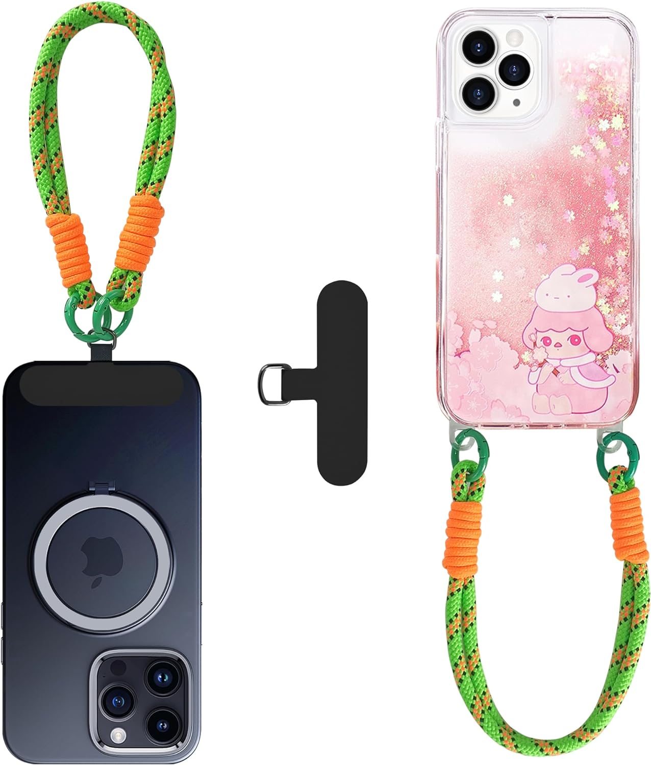 Diamond Wrist Strap Phone Lanyard Rhinestone Bling Glitter Lanyard With Phone Tether Tab Phone Wristlet Strap