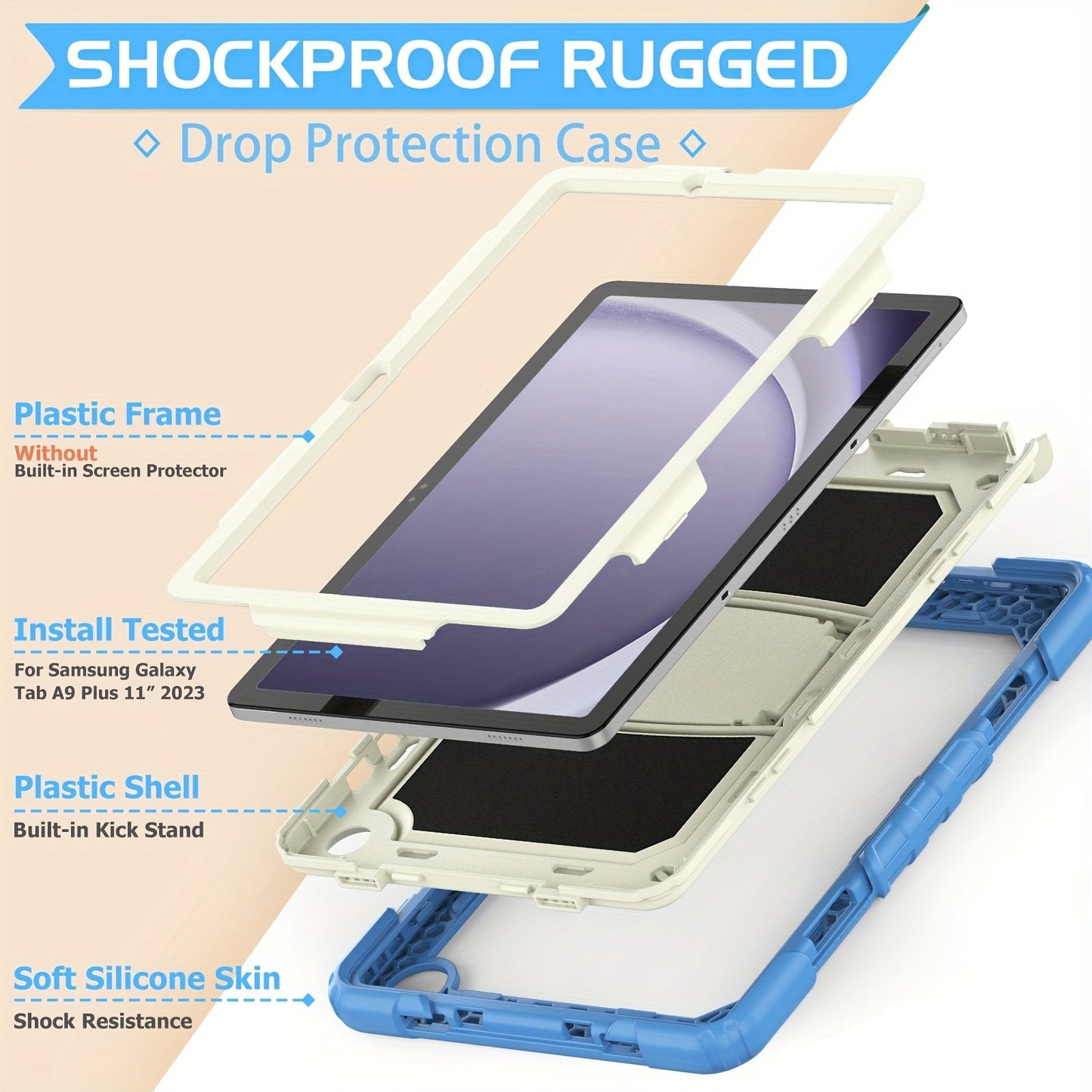 Protective Case, Suitable for IPad 9th Generation Case, IPad 8th 7th Generation Case, PC+Silicaone Case, For IPad 10.2 Inch 2021/2020/2019, Heavy Duty Rugged Shockproof Protective Cover With Stand And Shoulder Strap.