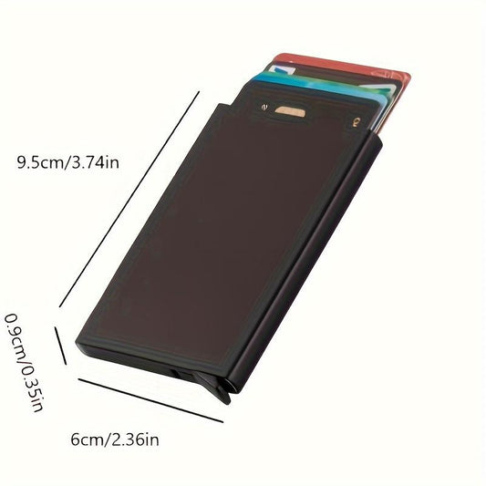 1pc Men's Automatic Pop-up Card Holder, Aluminum Alloy, ID Card Holder, Card Cover, New Metal Money Clip, Anti-demagnetization