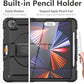 iPad Pro 12.9 inch Case 6th 2022 2021 5th Generation iPad Pro 12.9 Inch 2020 4th Gen with Screen Protector Pencil Holder Kids Shockproof Rugged Silicone Cover 360 Stand Hand Strap Black