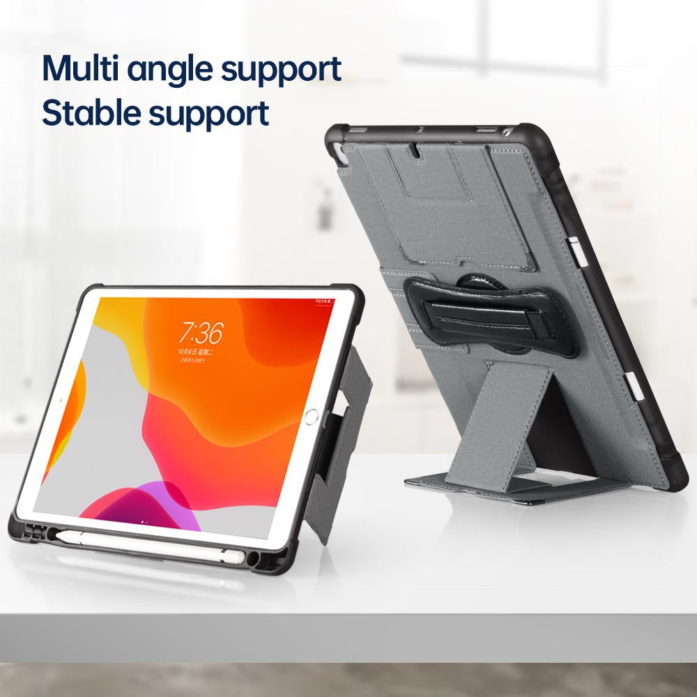 Hand Hold Rotation Waterproof Anti-fouling Fabric Texture Case Cover For iPad Pro Air 4 5 10.9 inch With Pencil Slot Logo Custom