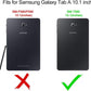 Samsung Galaxy Tab A 10.1 Case 2016 SM-T580/T585 Cover with Pencil Holder,Galaxy Tab T580/585 2016 PU Leather Case for Girl,Auto Wake/Sleep,Red (Black) (Black)