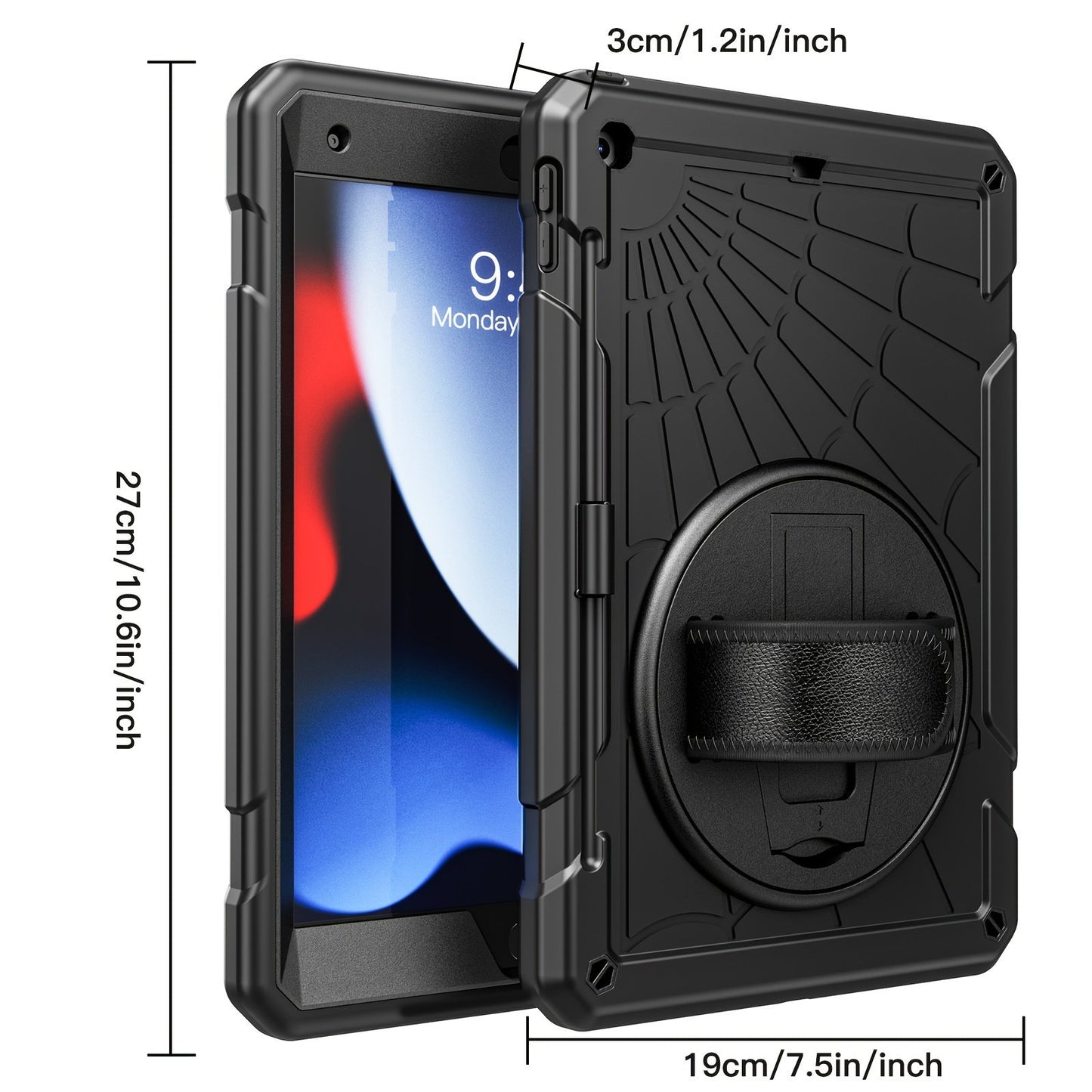 Protective Case For IPad 9th Generation 2021/ IPad 8th Generation 2020/ IPad 7th Generation 2019, Black