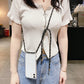 Crossbody Necklace Cord Lanyard Transparent Hard Case For iPhone 14 13 12  11 Pro Max Plus Clear Soft transparent Back Cover