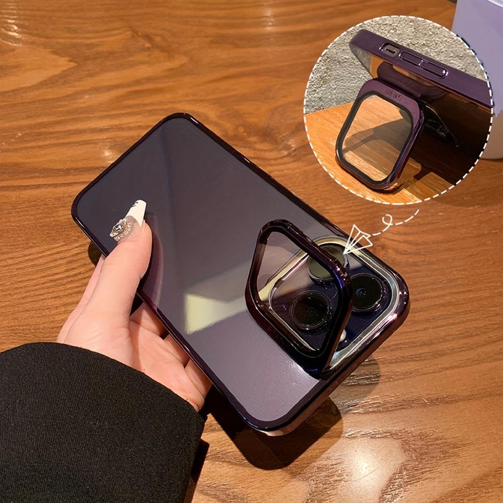 Case Transparent Electroplated Camera Lens Protector Cover Kickstand Case For Iphone 14 13 11 12 Pro Max Protective Bumper Cover