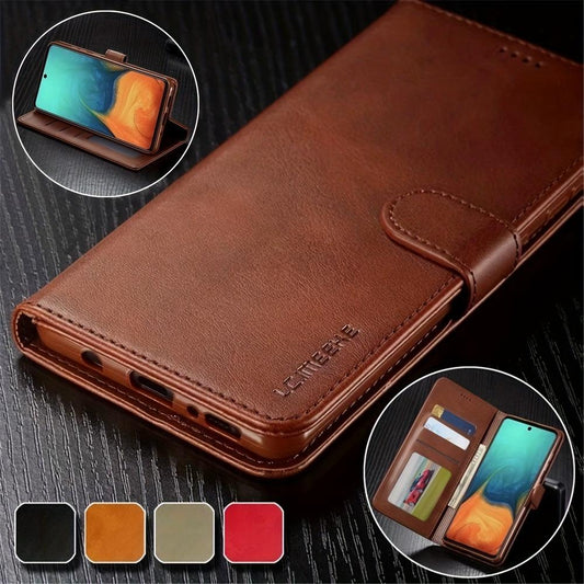 Leather Wallet Case Magnetic Flip Cover For Samsung Galaxy S23 Ultra S22 S21 FE Ultra S20 FE Plus A54 A53 A52 A52s A51