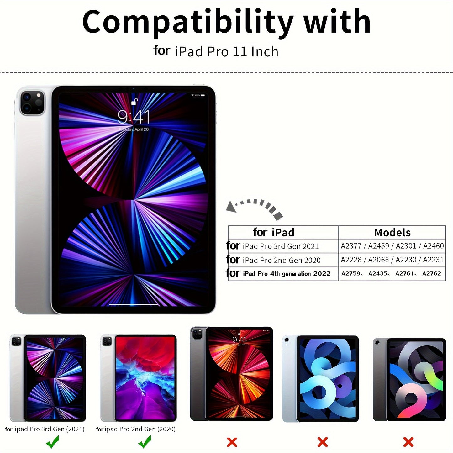 For IPad Case Transparent Acrylic Material Bending Resistant Detachable 720° Rotation TPU Silicone Soft Edge Case For IPad 2022 M2 Pro 11 Ipad 10.2 Inch Ipad 7th 8th 9th Generation 2021 Case Can Be Adsorbed On The Refr