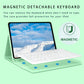 Keyboard Case for iPad Air 1/Air 2/Air 3/Air 4/Air 5, iPad 5th/6th/7th/8th/9th/10th Generation, iPad Pro 12.9 Inch 2020/2021/2022, iPad Pro 11 Inch 2018/2020/2021/2022 with Pen Holder - Soft TPU Back Cover with Magnetically Detachable Wireless BT Keyboard