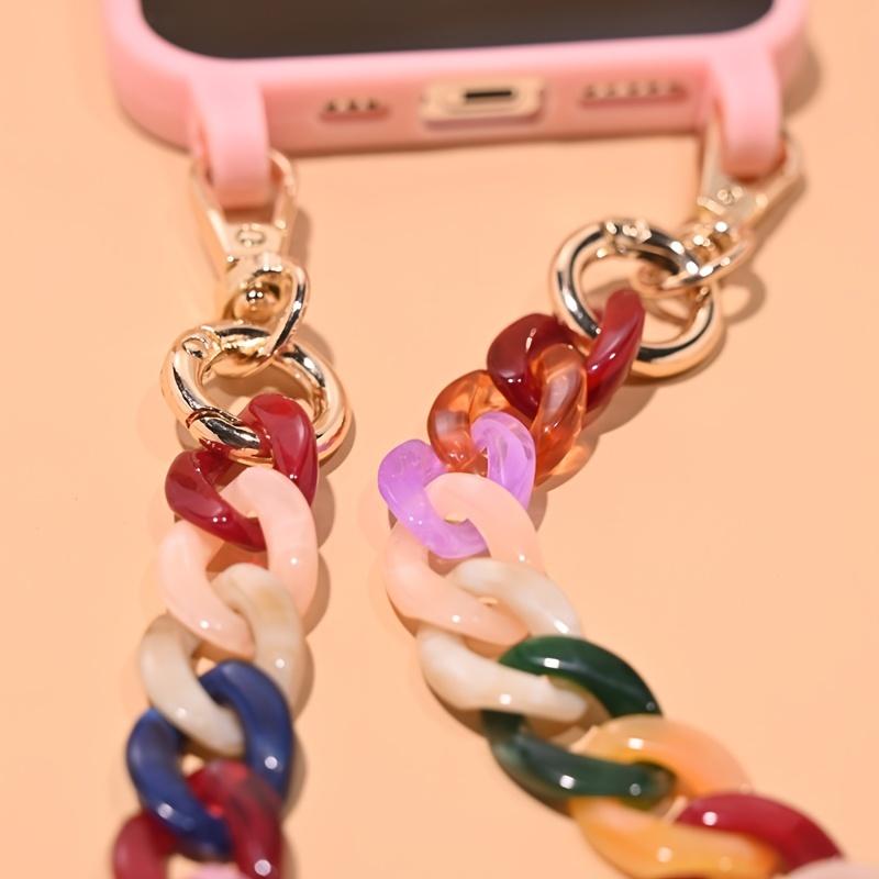 Stylish Red Oblique Chain Net Mobile Phone Case - Double-Use Anti-Lost & Anti-Fall Protection for Women